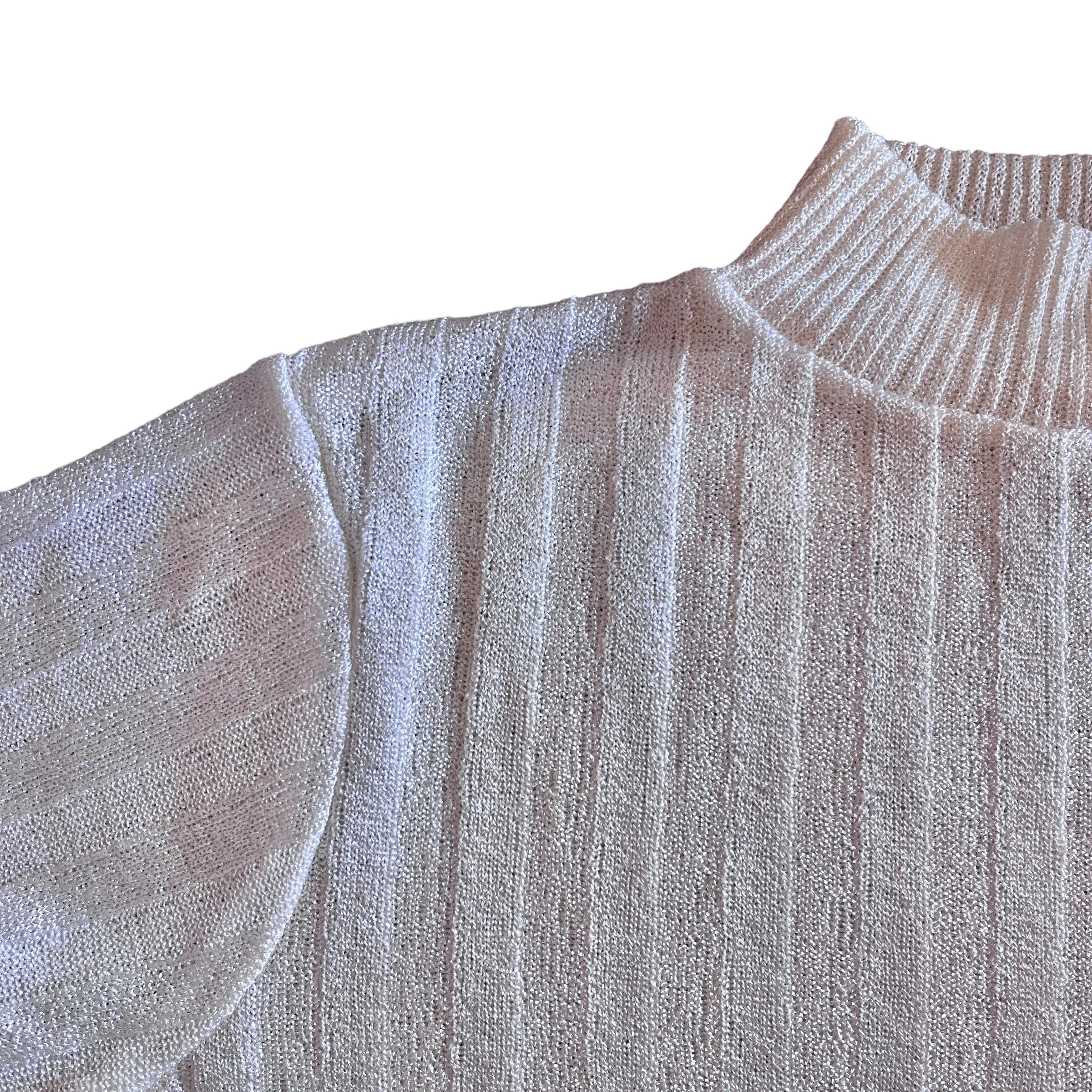 1960's Ivory  Sparkly Top /Tee  6-8Y