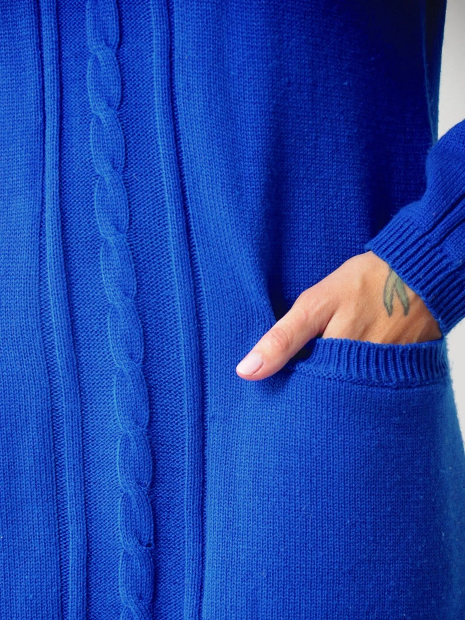 1980's Cobalt Cableknit Sweater Dress