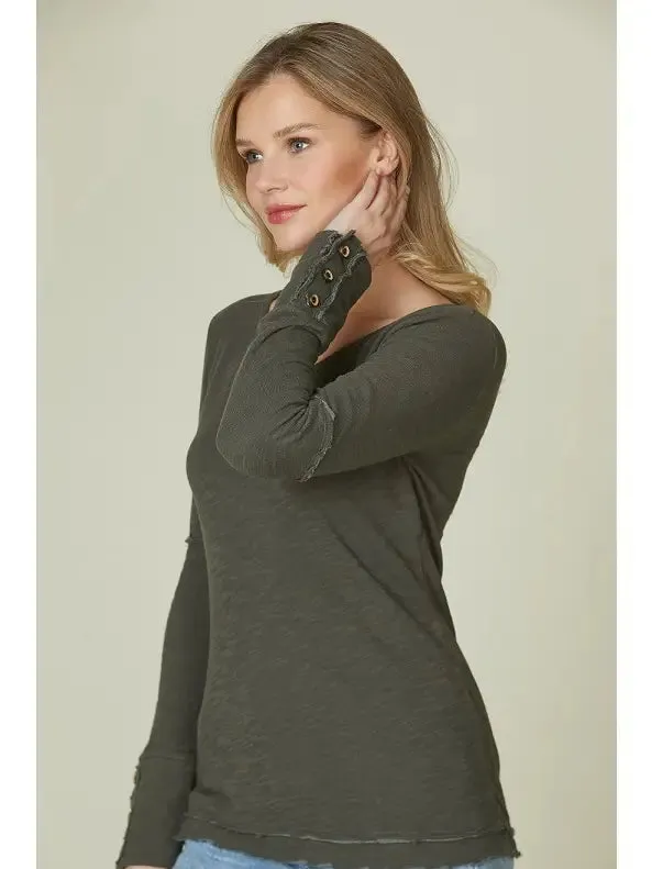 3-Button Cuff Tee