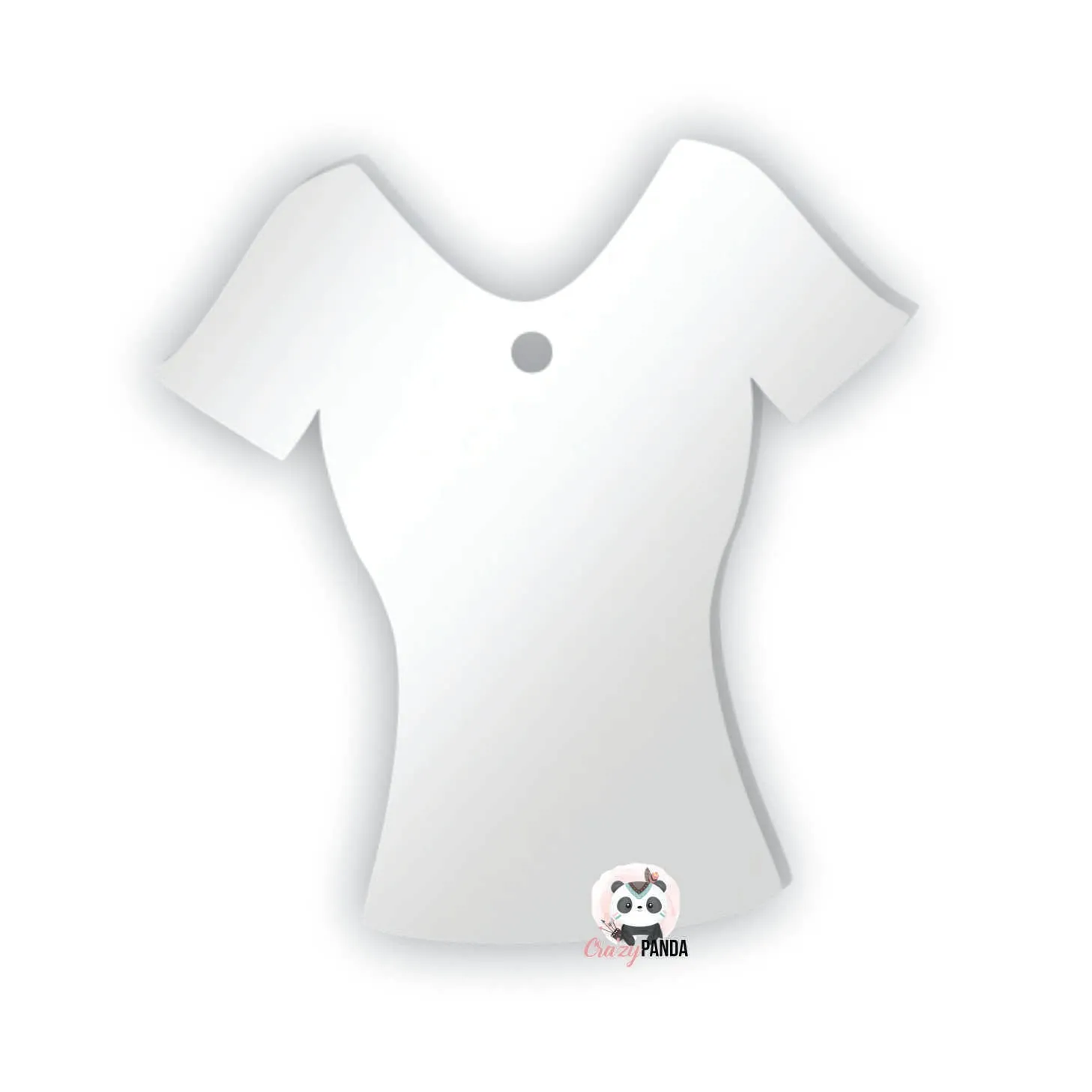 Acrylic Blank Clear Ladies V-Neck Shirt 85x55x3mm {Recommended for Sublimation}