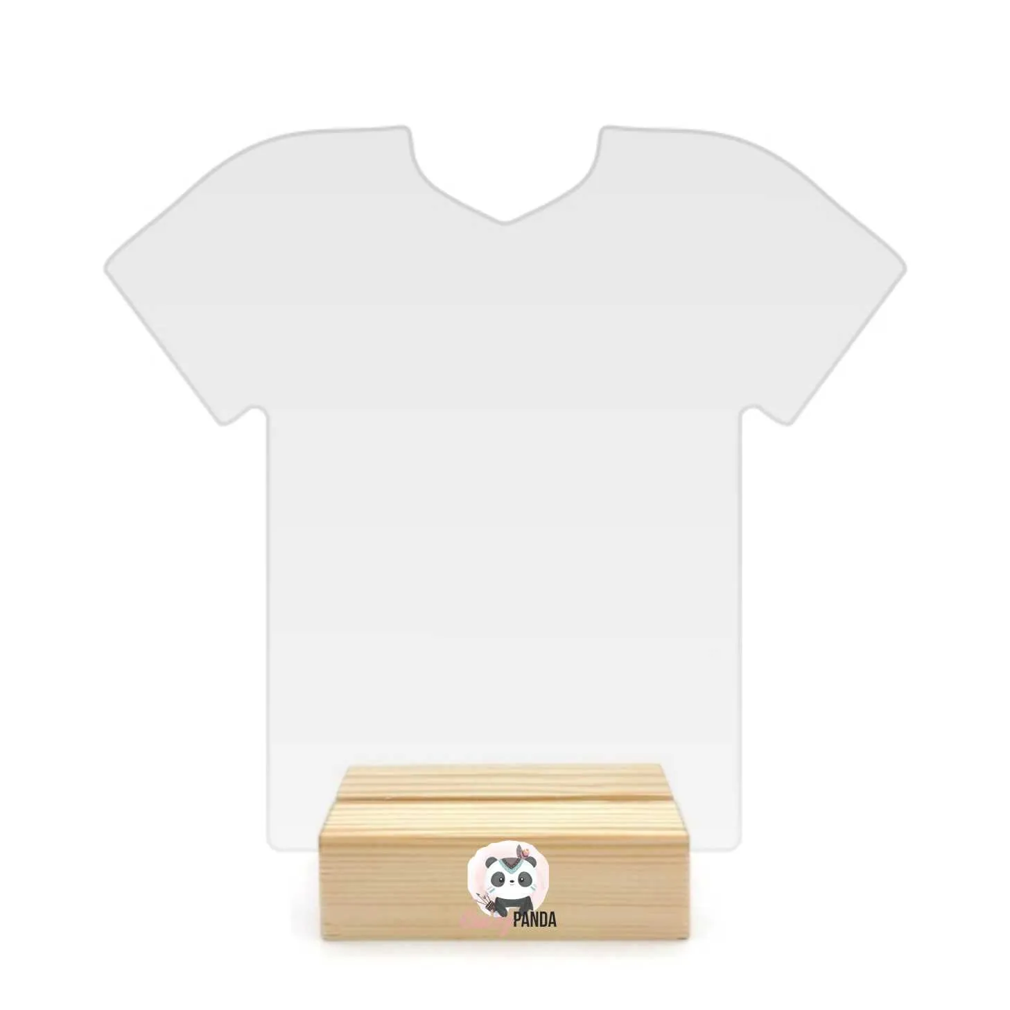 Acrylic Blank T-shirt Table Sign & Wooden Stand