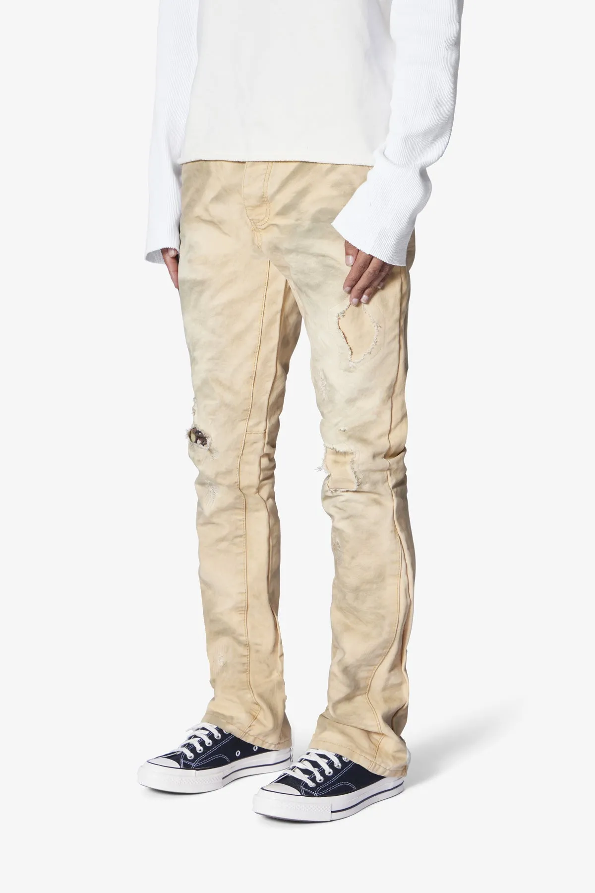 B710 Chino Chip Repaired Denim - Tan
