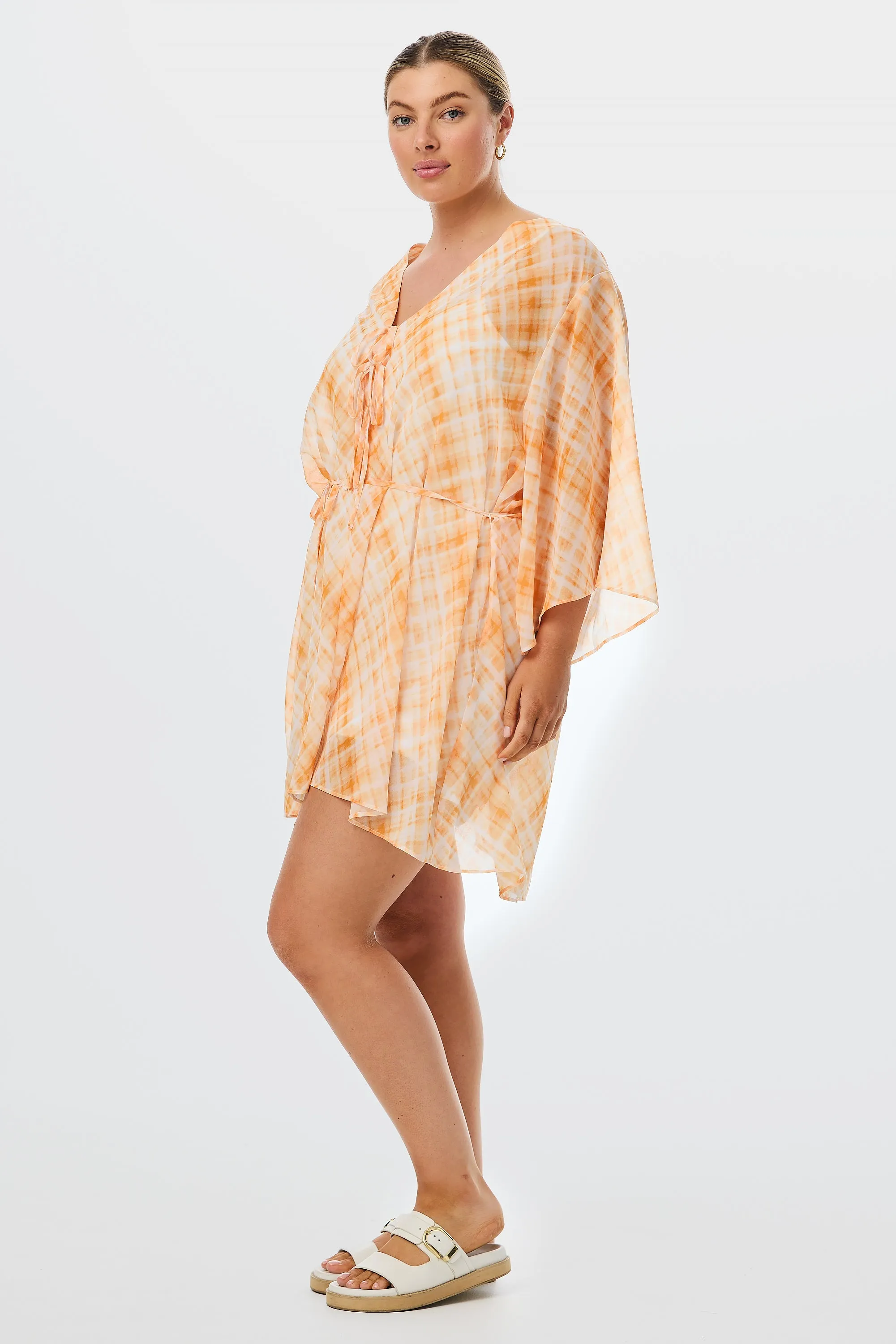 Coverup Dress - Tangerine Check