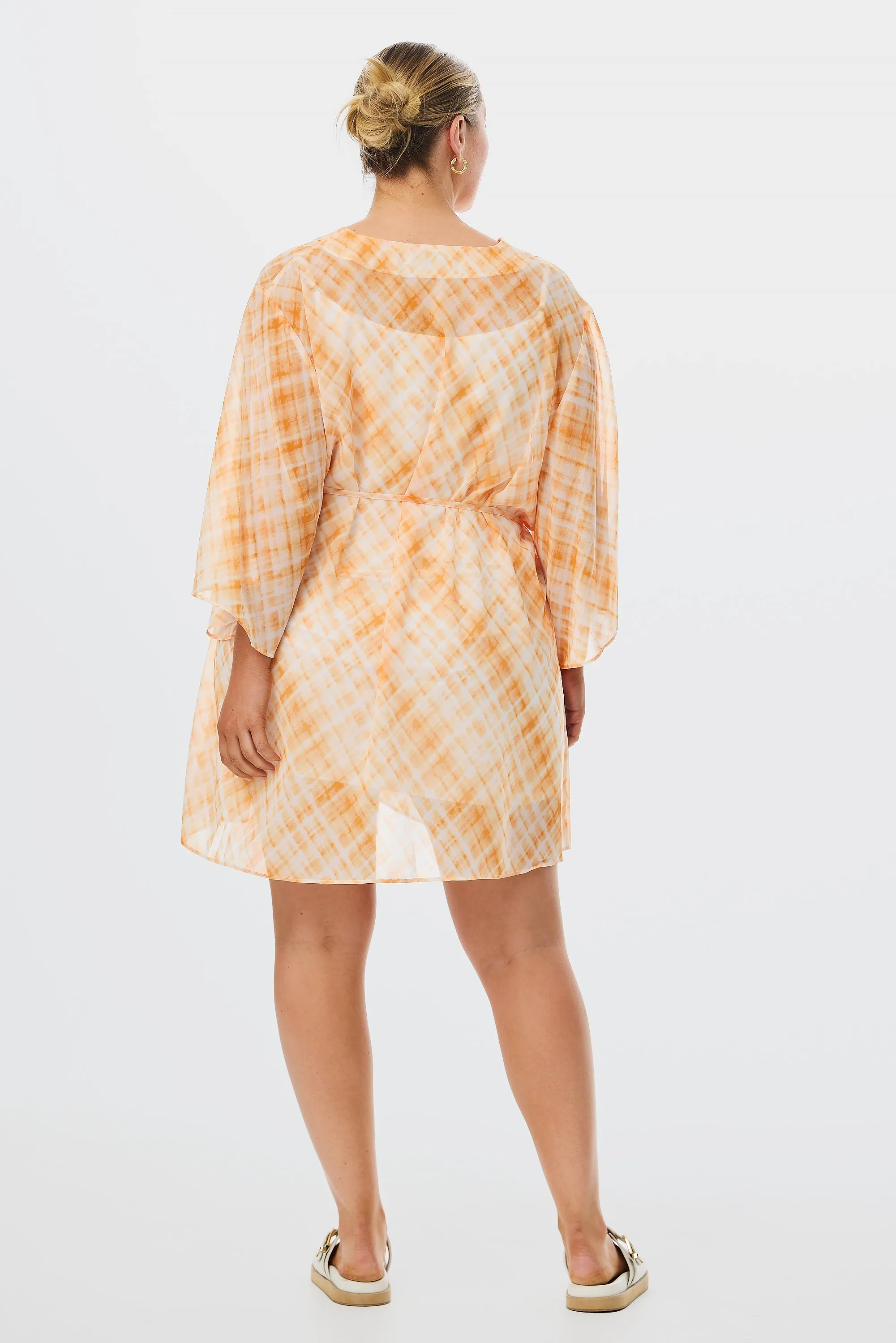 Coverup Dress - Tangerine Check