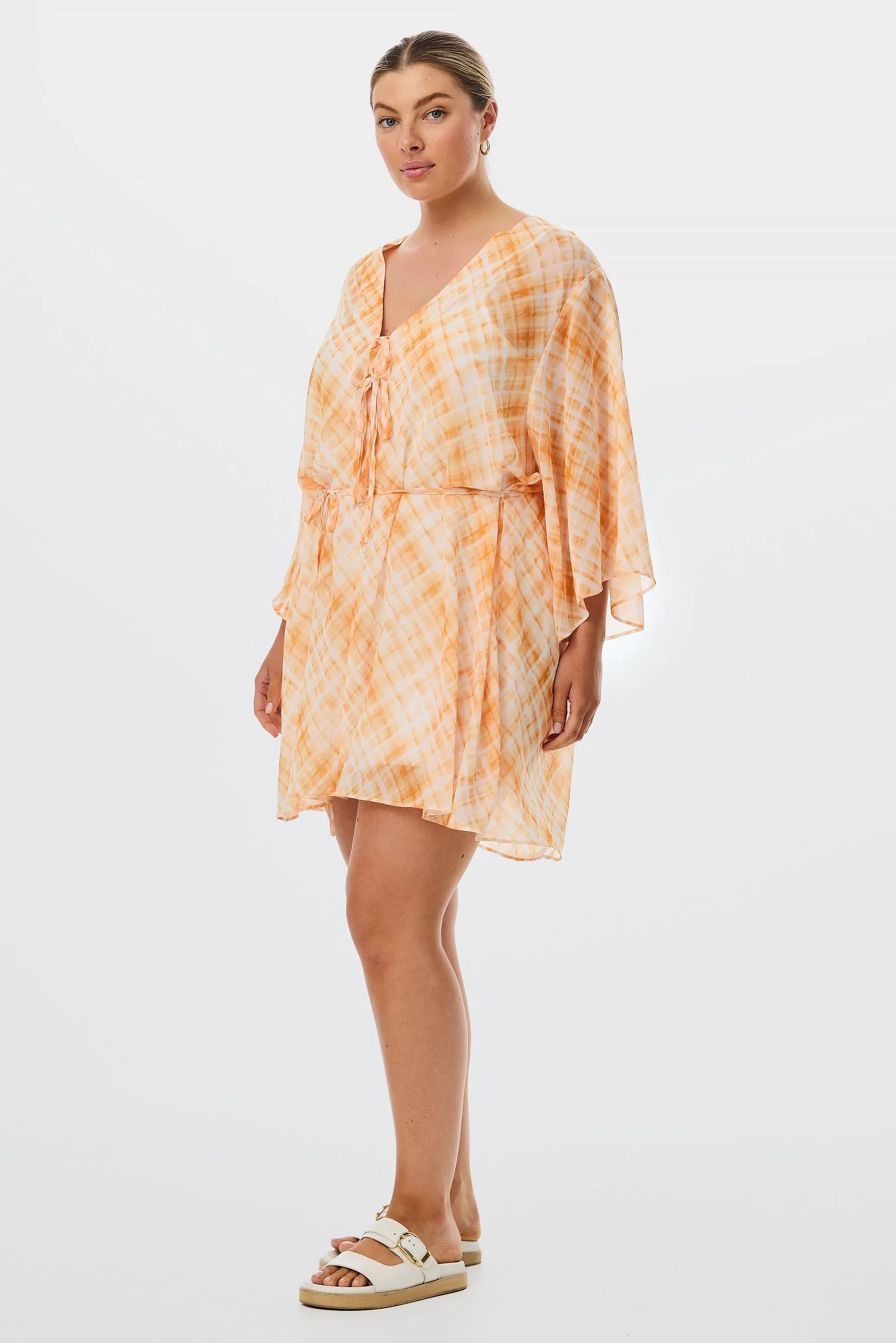 Coverup Dress - Tangerine Check