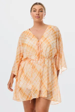 Coverup Dress - Tangerine Check