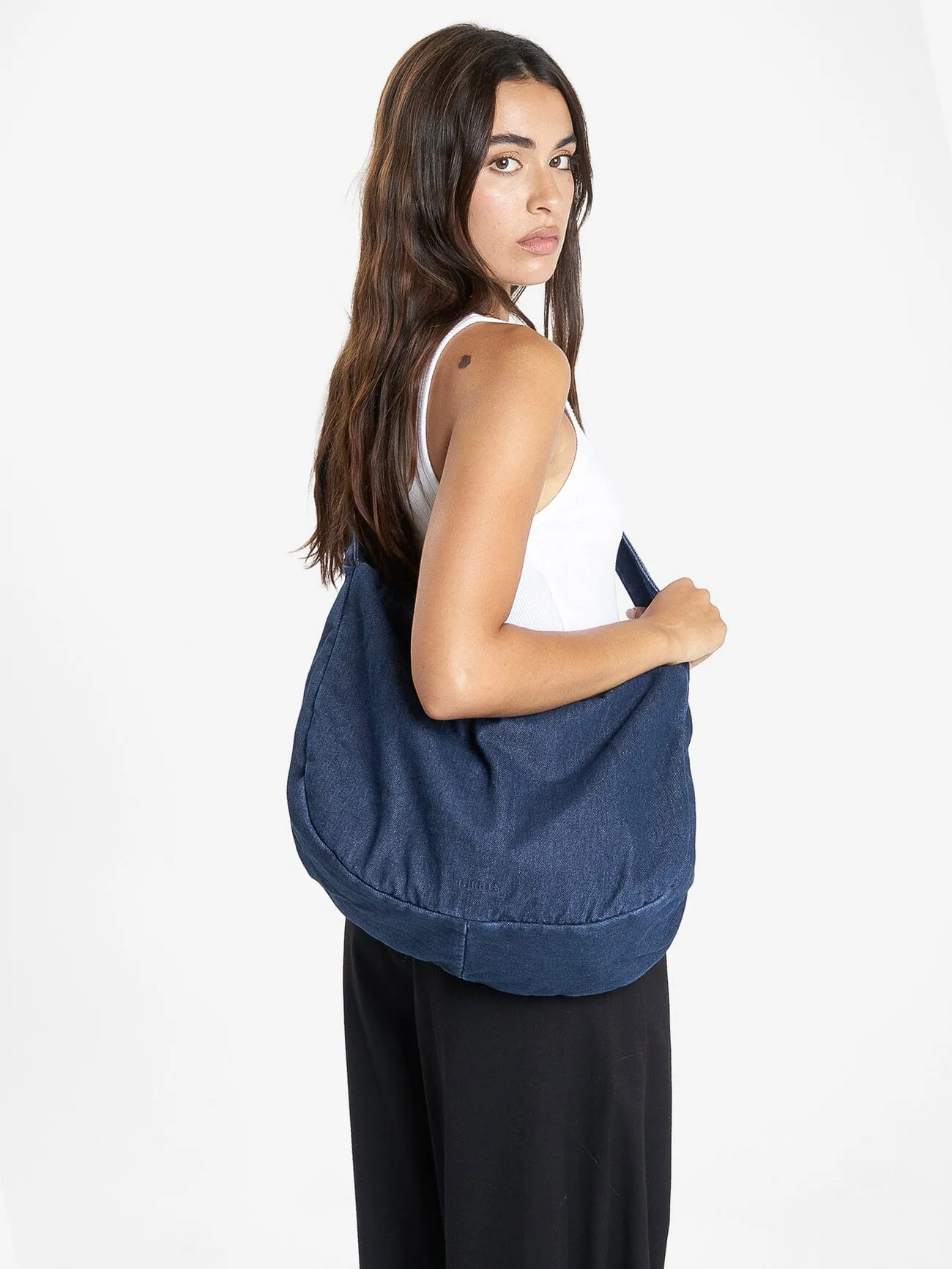Dana Denim Crescent Bag - Indigo Rinse