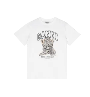 GANNI Basic Leopard T-shirt
