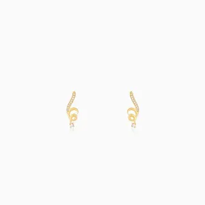 Golden Celestial Whirl Earrings