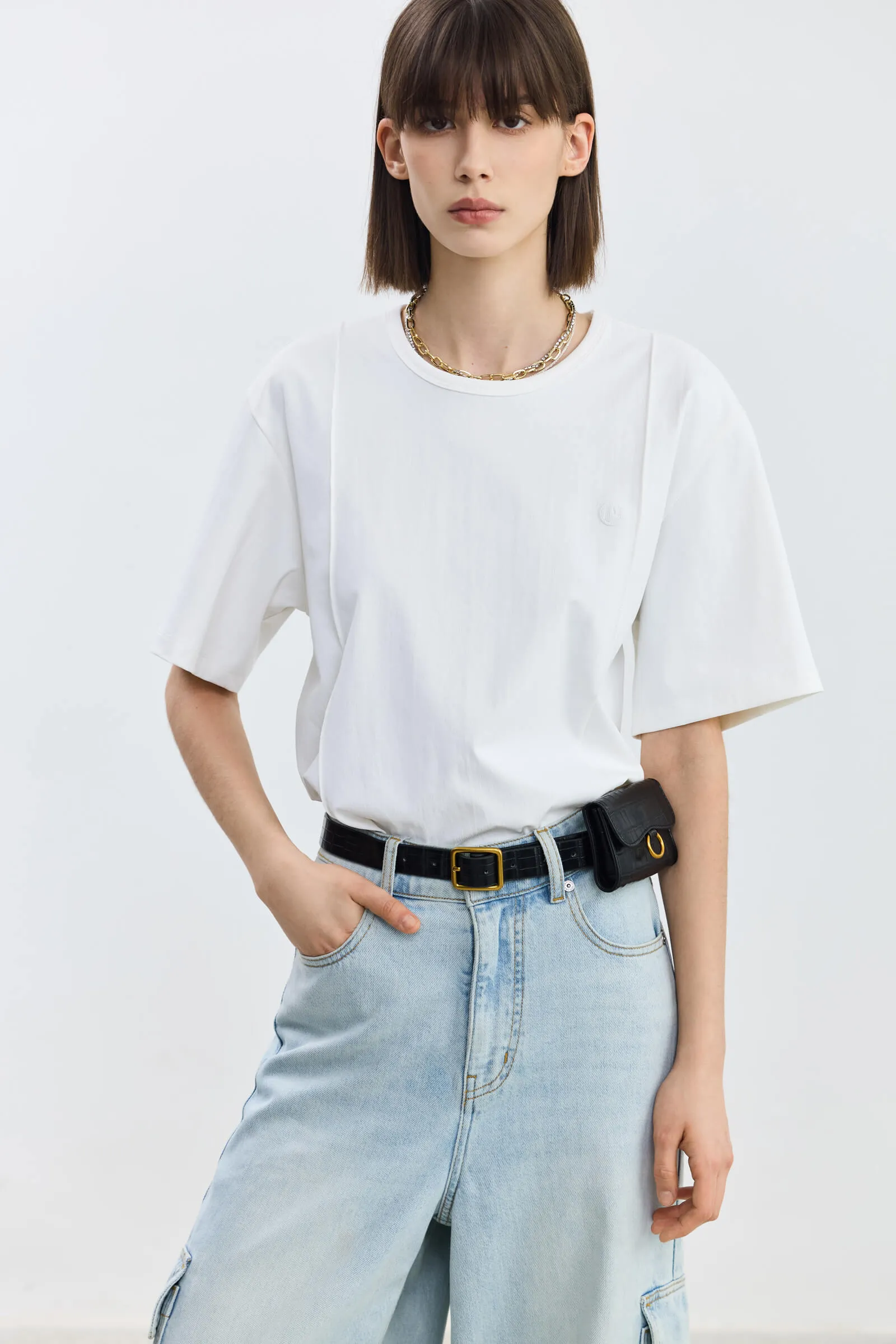 LILY Versatile Casual White T-shirt