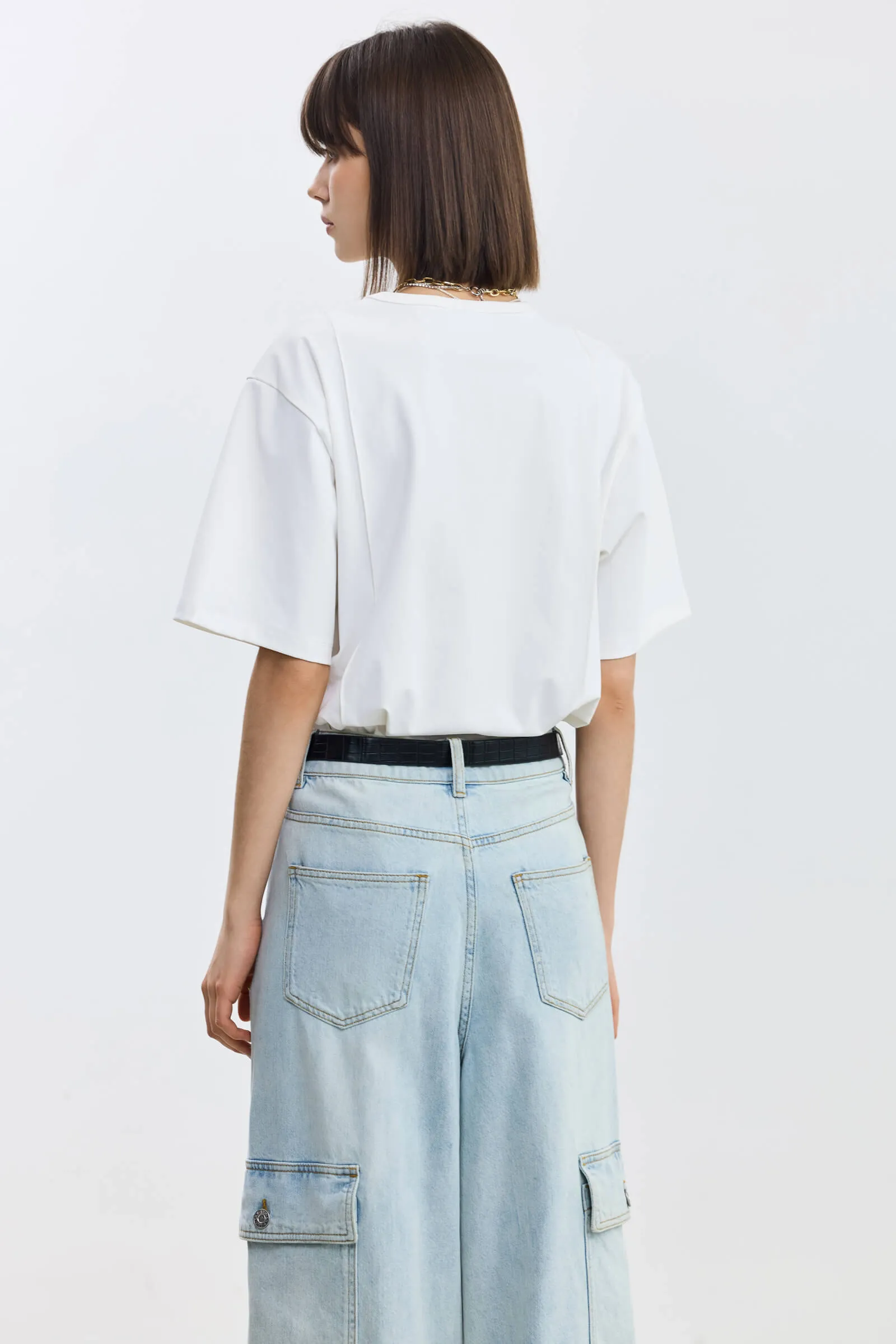 LILY Versatile Casual White T-shirt
