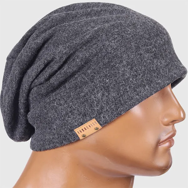 Men Jersey Long Slouchy Beanie Hat B010