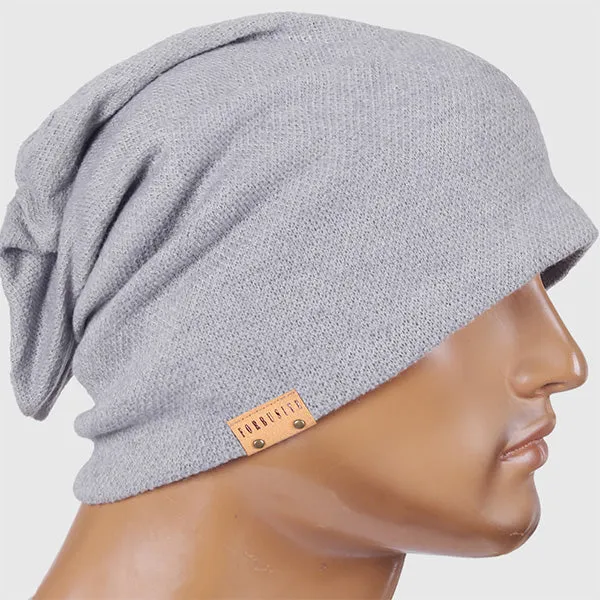 Men Jersey Long Slouchy Beanie Hat B010