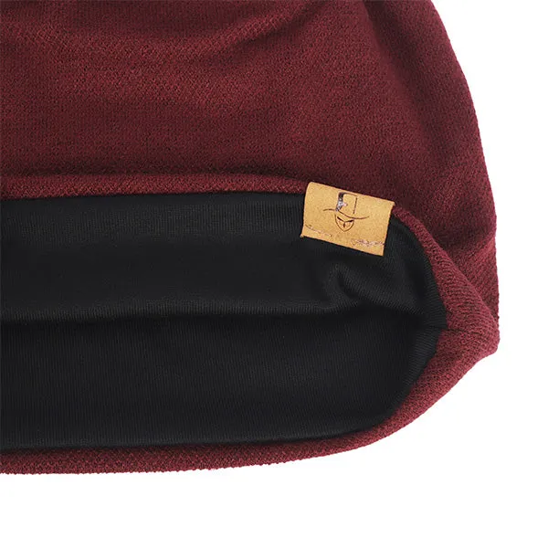 Men Jersey Long Slouchy Beanie Hat B010