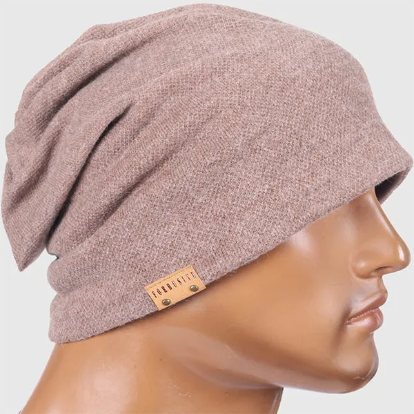 Men Jersey Long Slouchy Beanie Hat B010