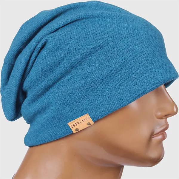 Men Jersey Long Slouchy Beanie Hat B010