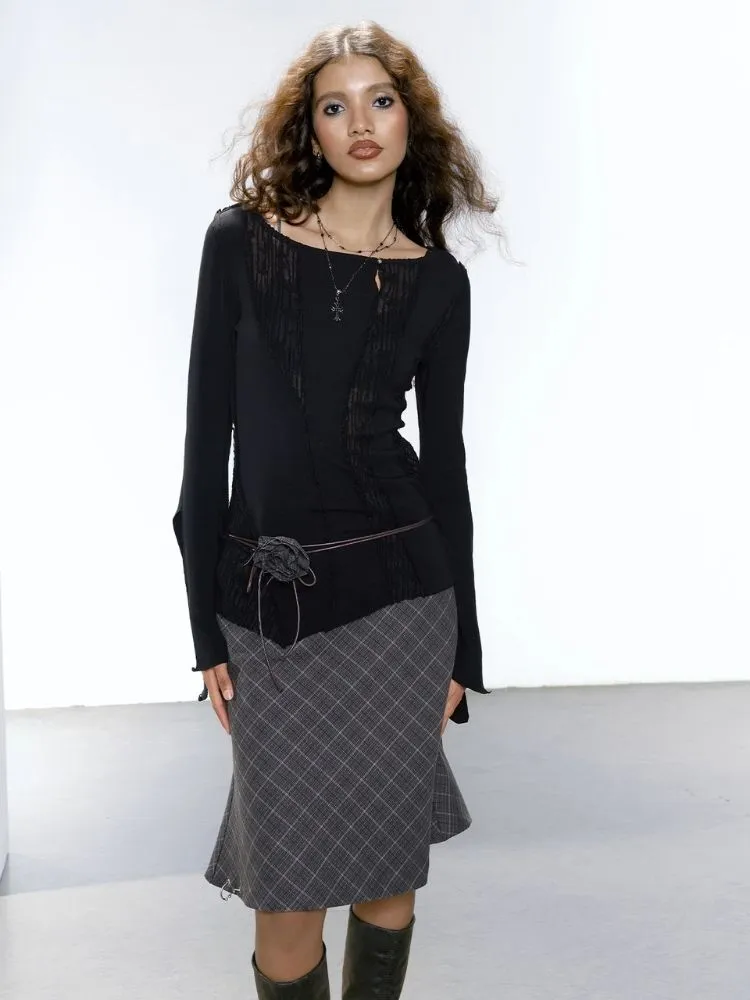 Mesh Patchwork Irregular Crushed T-Shirt【s0000005646】