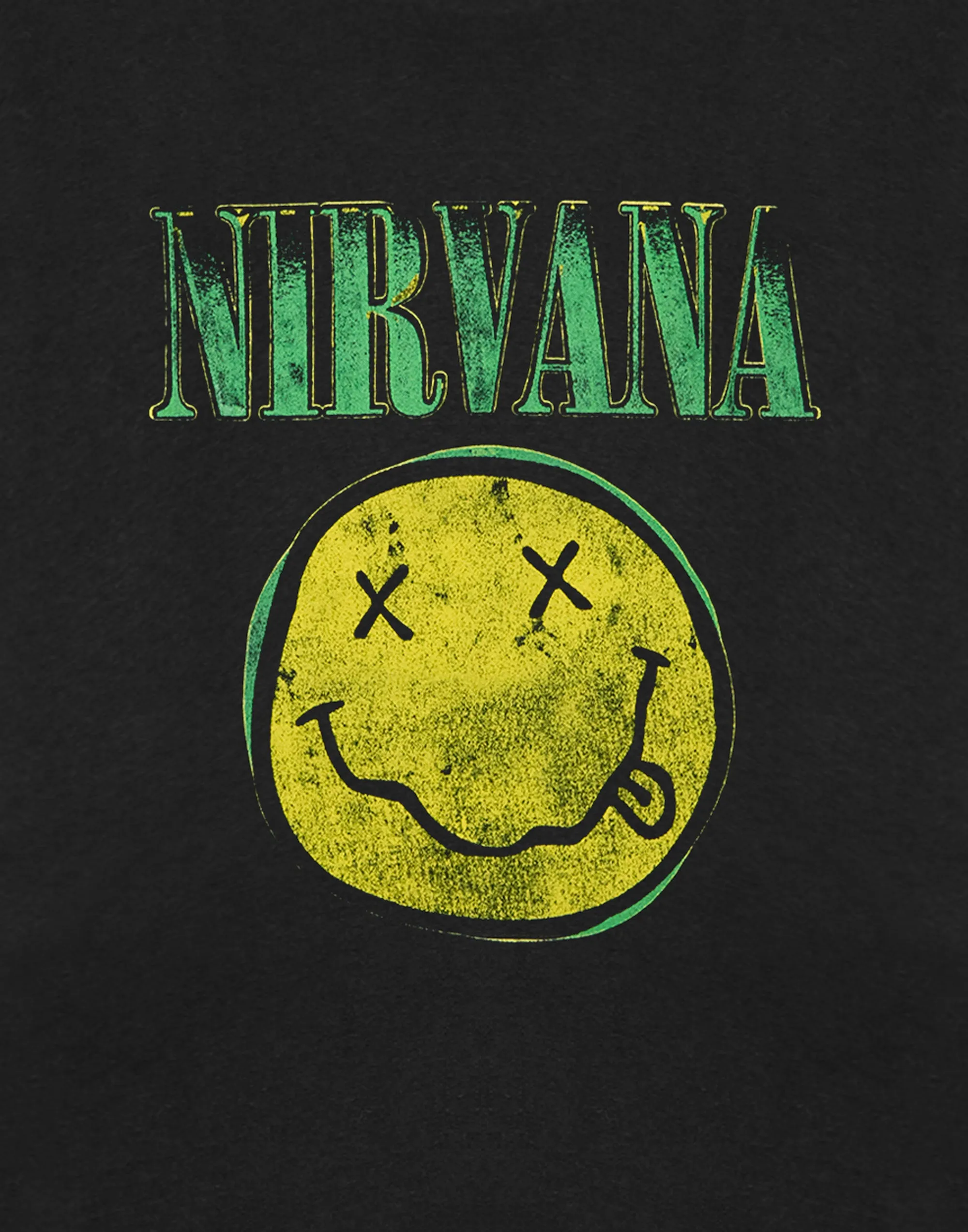 Nirvana Yellow Logo Unisex Kids Black Short Sleeved T-Shirt
