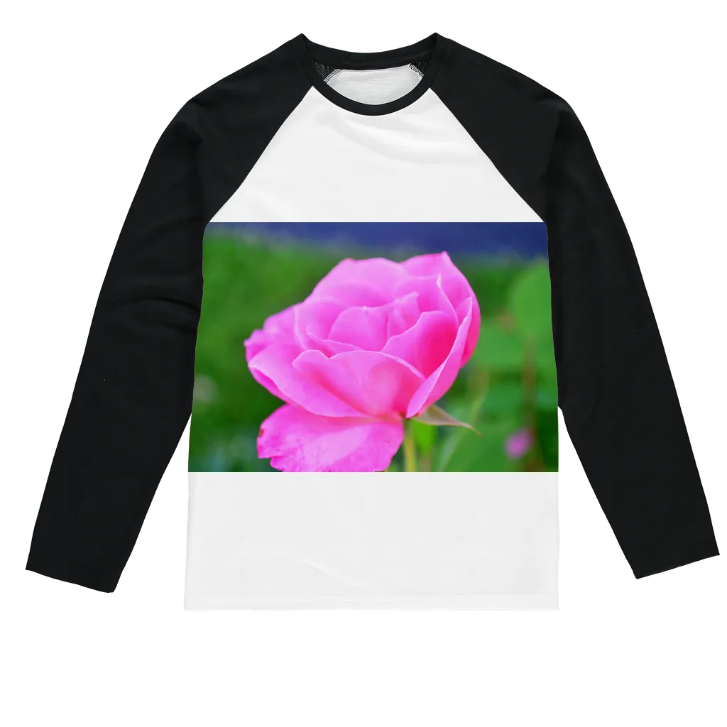 PinkFlower Sublimation Baseball Long Sleeve T-Shirt