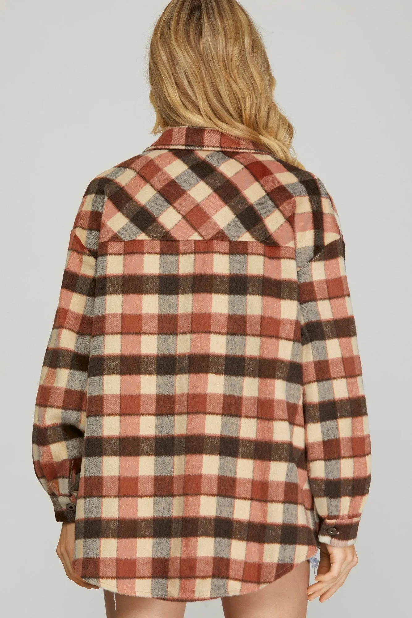 Plaid Shacket - Cinnamon