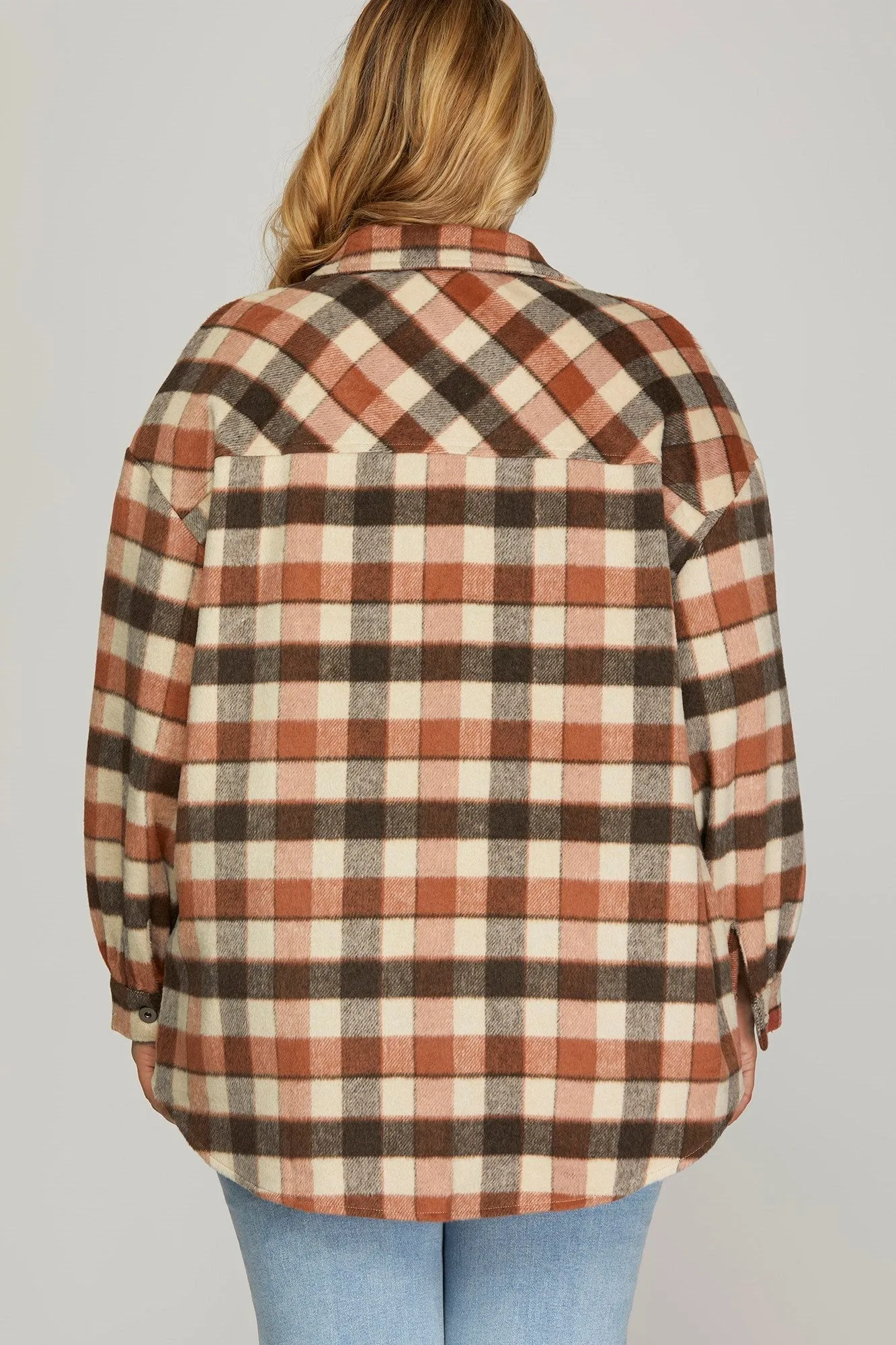 Plaid Shacket - Cinnamon