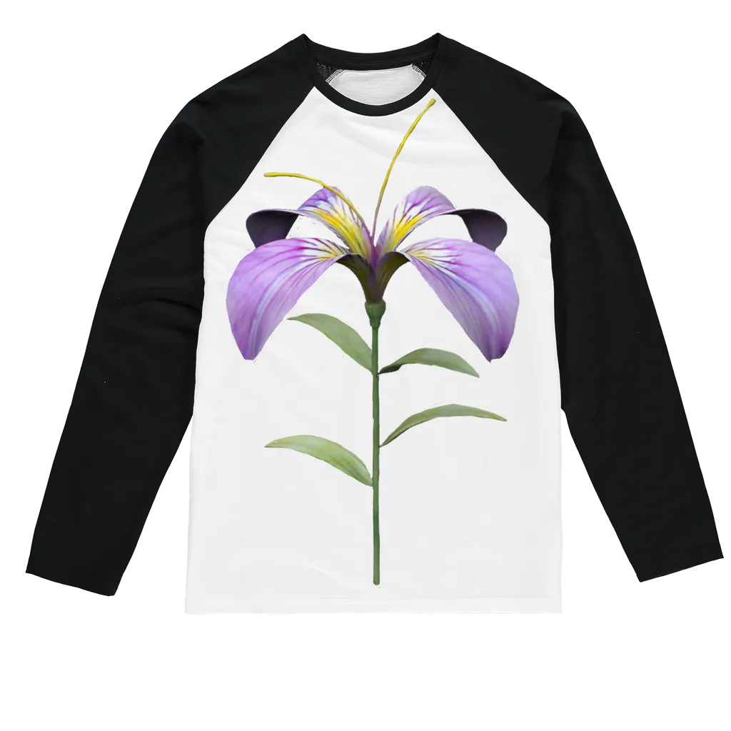 PurpleFlower2 Sublimation Baseball Long Sleeve T-Shirt