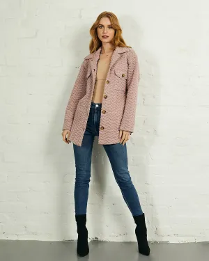 Quilted Shacket in Pink | Amelia