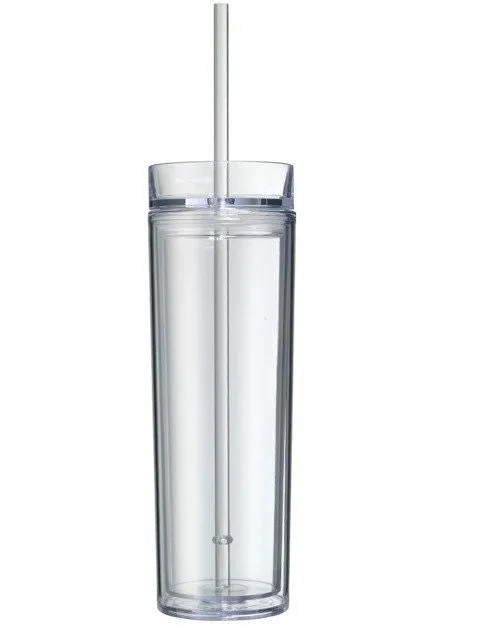 SALE!! Skinny Tumbler - 16 Ounce Skinny Double Wall Tumbler - BPA Free Acrylic Tumbler