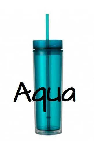 SALE!! Skinny Tumbler - 16 Ounce Skinny Double Wall Tumbler - BPA Free Acrylic Tumbler