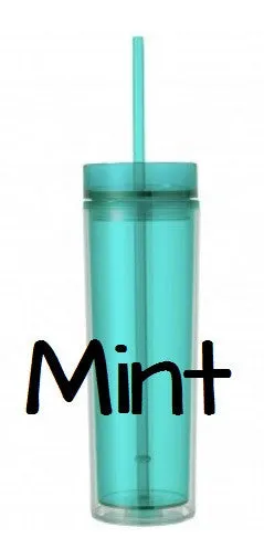 SALE!! Skinny Tumbler - 16 Ounce Skinny Double Wall Tumbler - BPA Free Acrylic Tumbler
