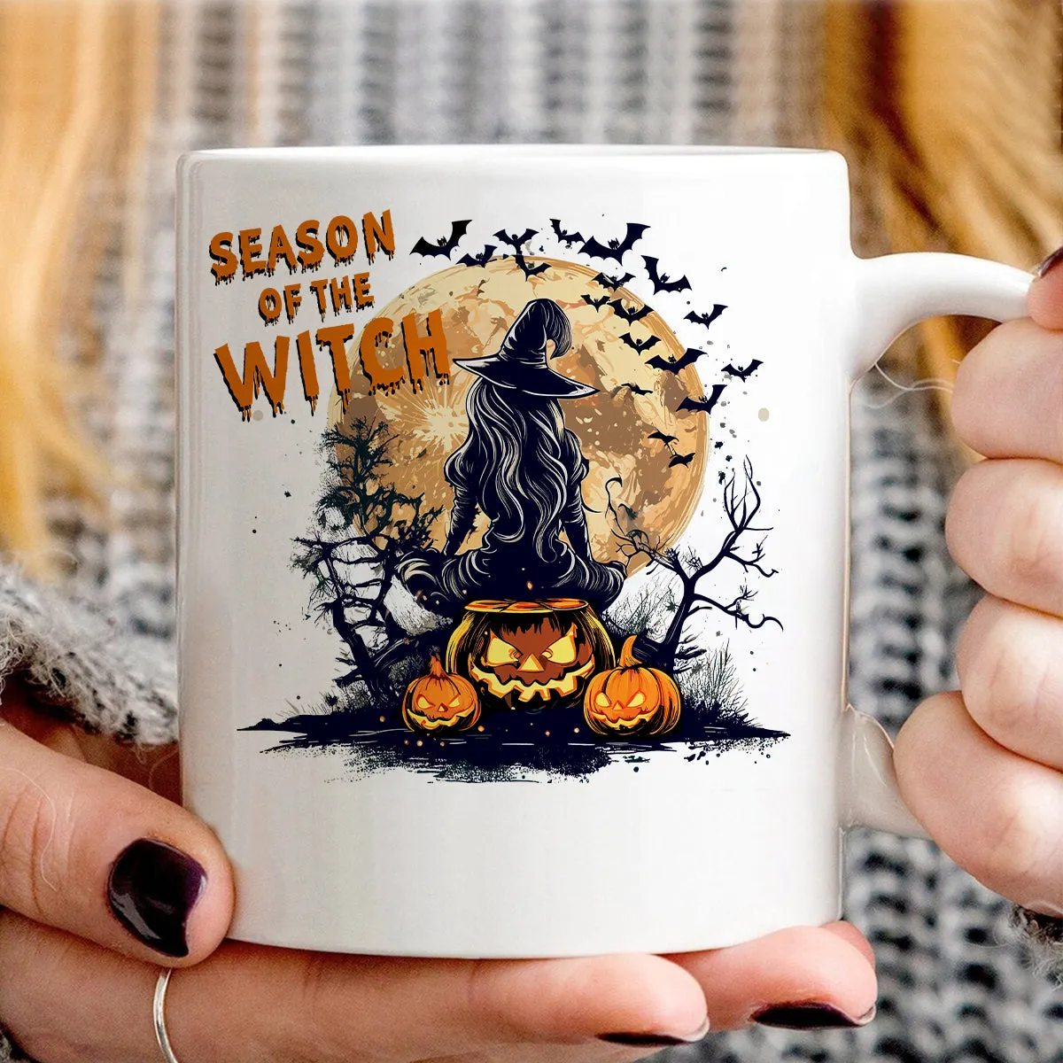 Teesdily | Season Of The Witch Shirt, Funny Vintage Halloween Tshirt Sweatshirt Hoodie Mug, Retro Horror Social Club Tee