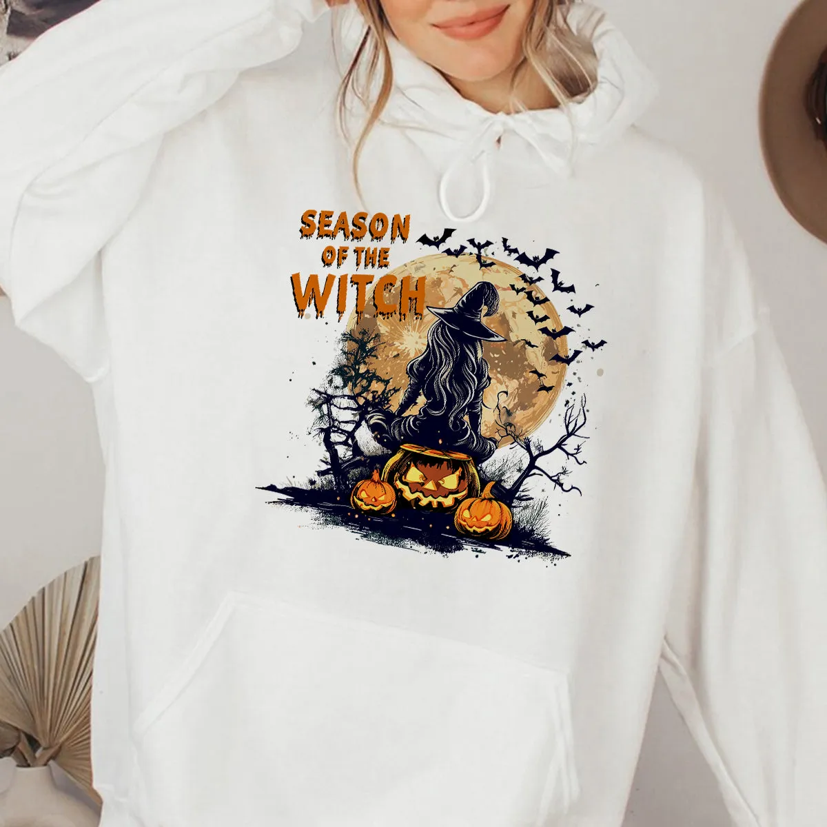 Teesdily | Season Of The Witch Shirt, Funny Vintage Halloween Tshirt Sweatshirt Hoodie Mug, Retro Horror Social Club Tee