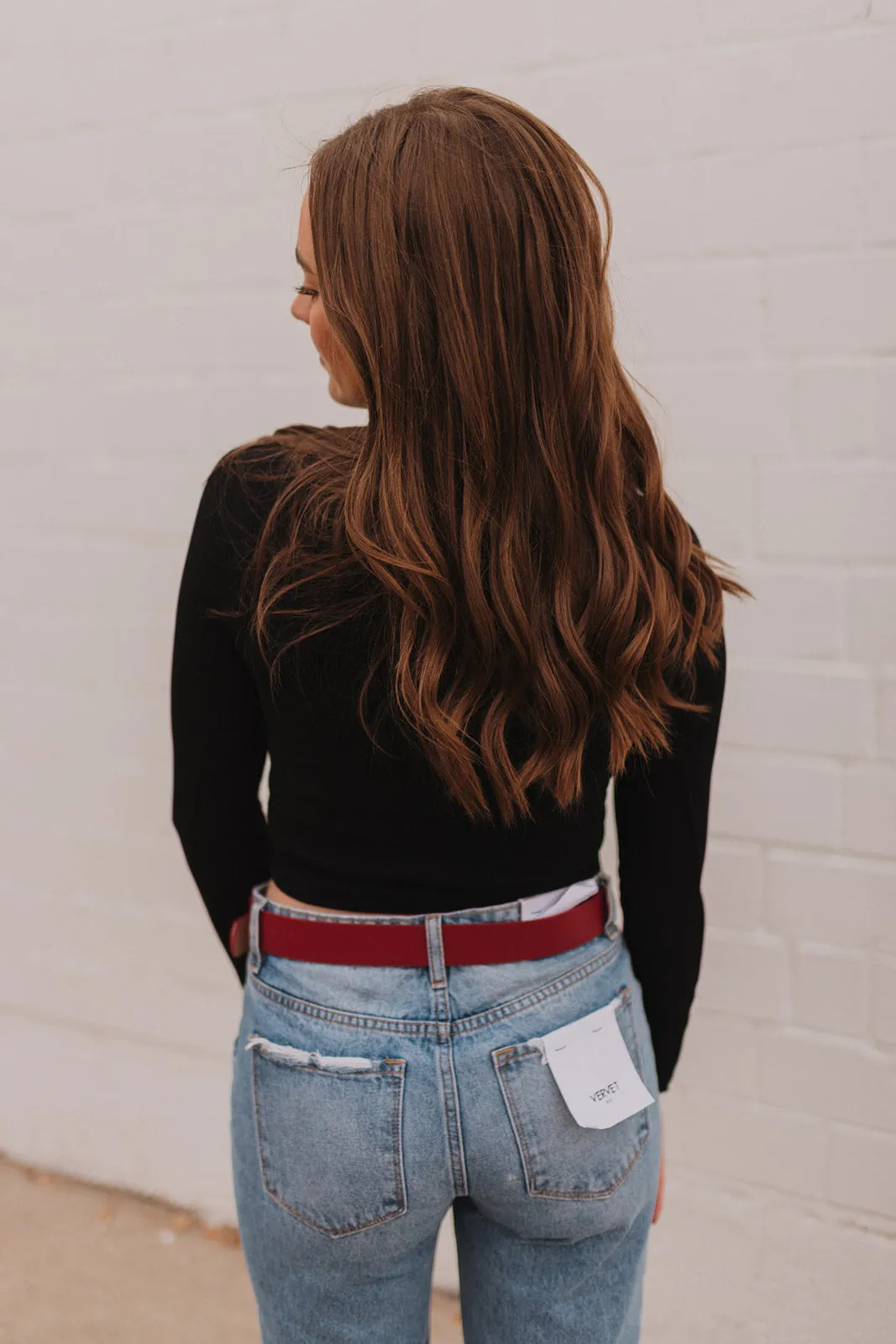 Tell Me A Secret Black Mock Neck Cropped Top