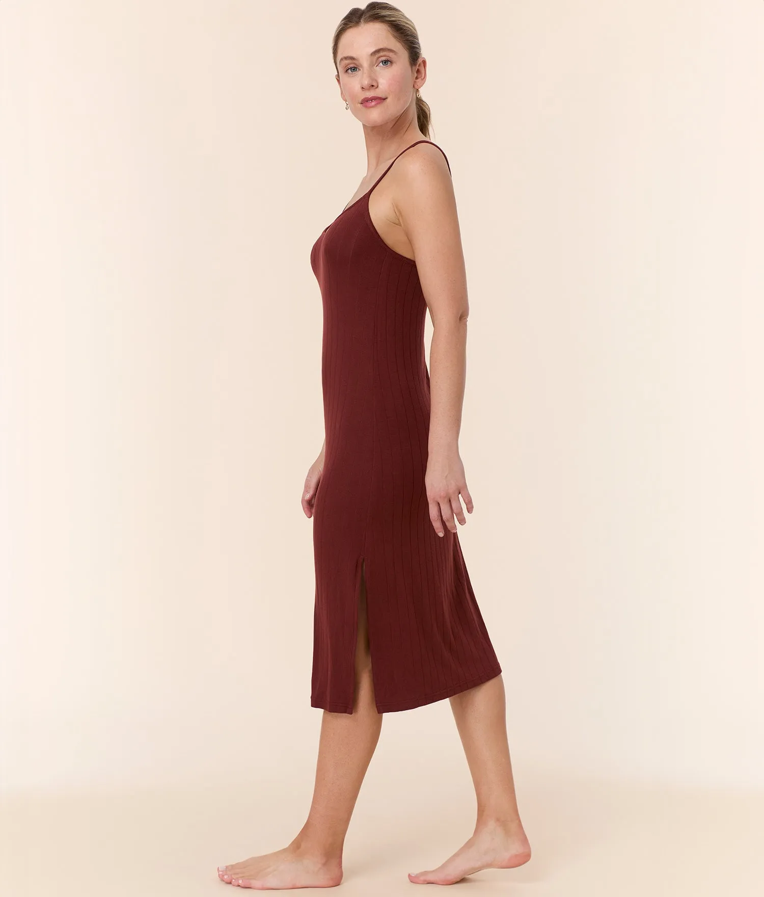 The Barreta Dress - Wide Rib - Mahogany