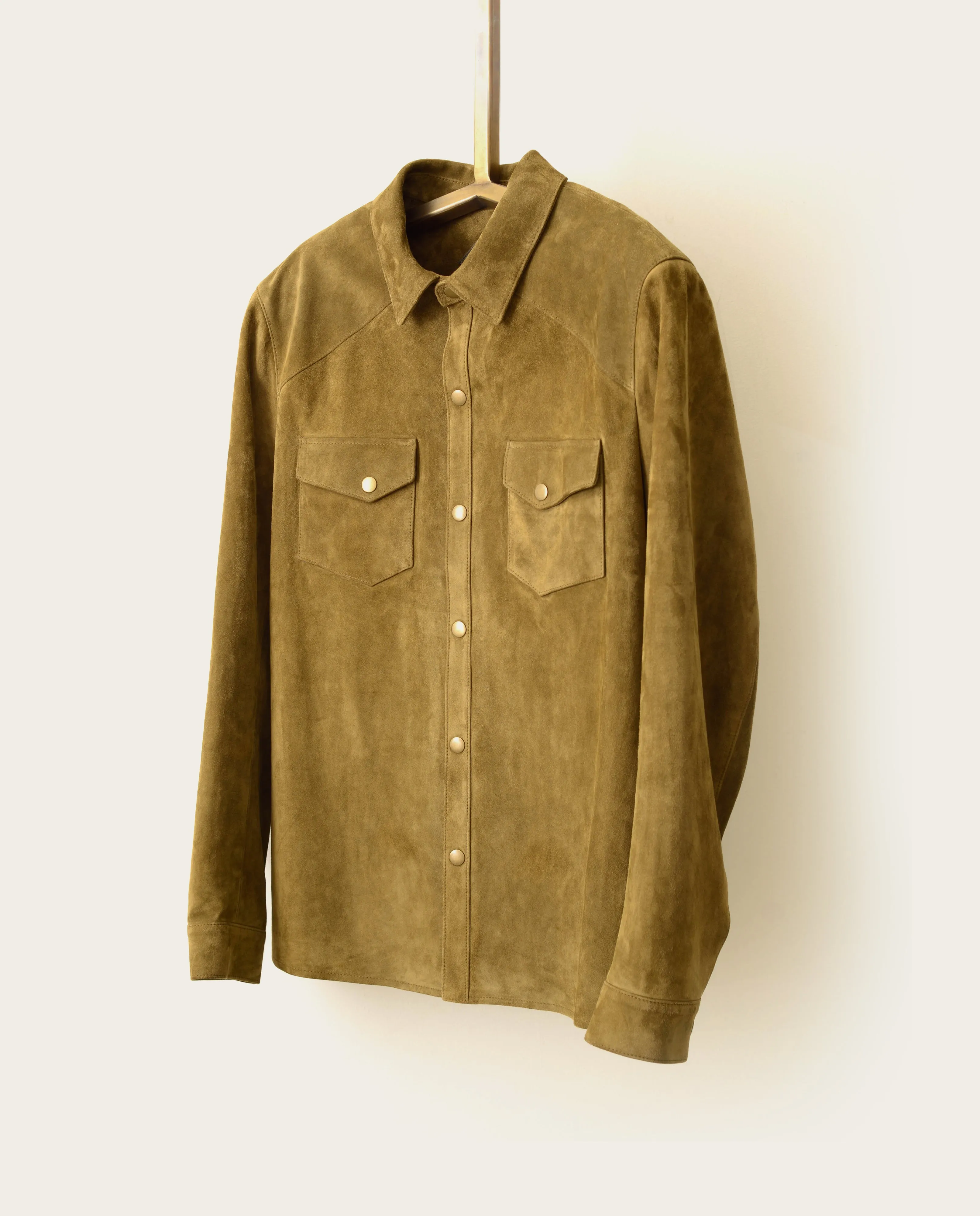 The Hutton: Olive Suede