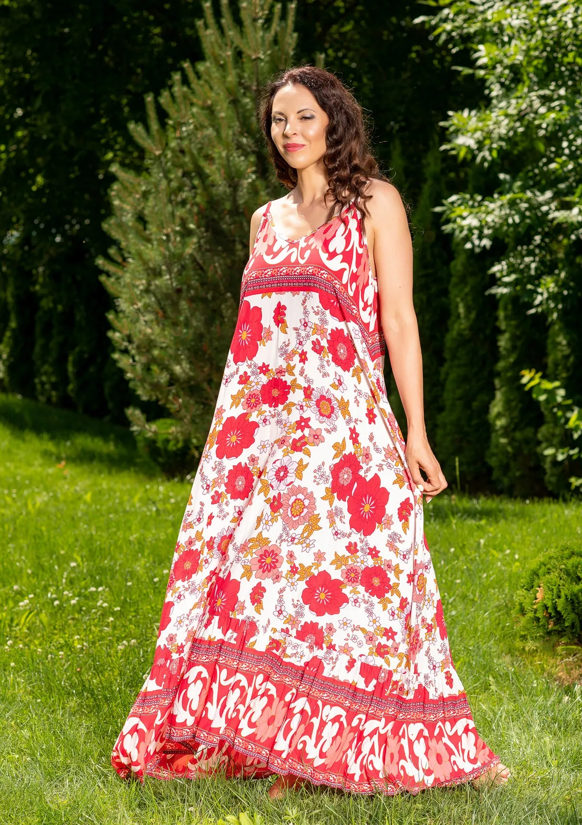 Tia Open Back Red Dress