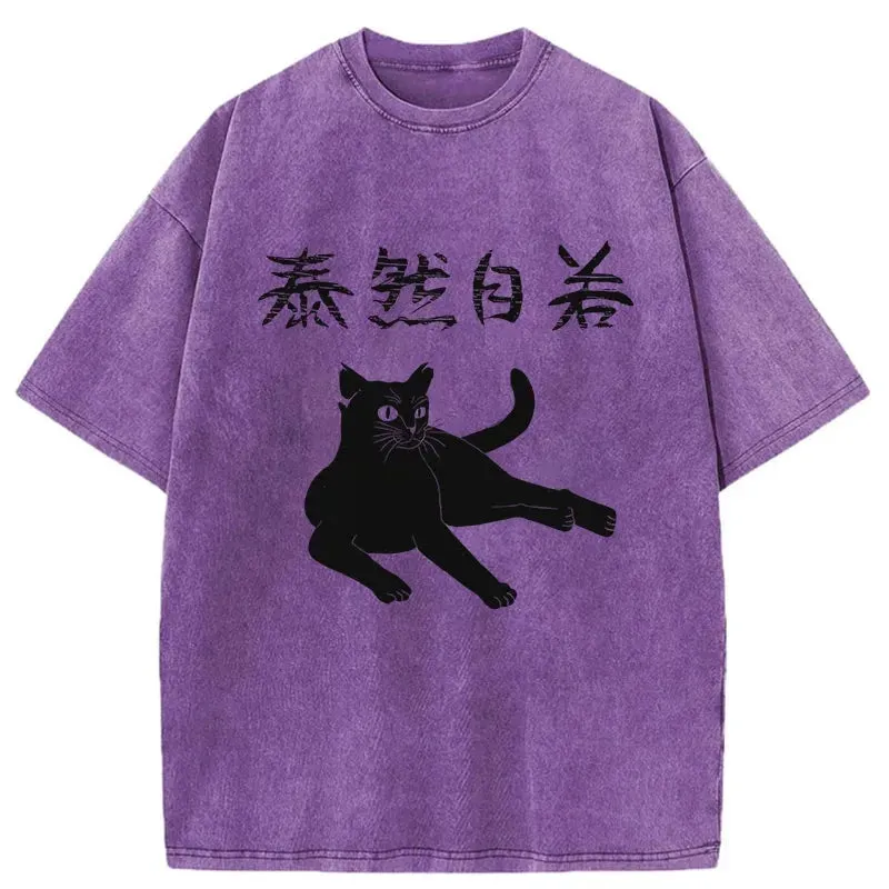Tokyo-Tiger Cozy Cat Japanese Washed T-Shirt