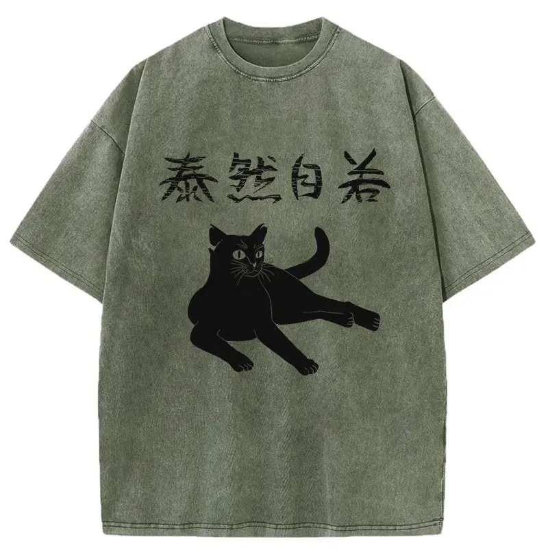 Tokyo-Tiger Cozy Cat Japanese Washed T-Shirt