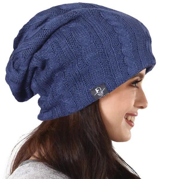 Women Slouchy Cable Beanie Hats B5006