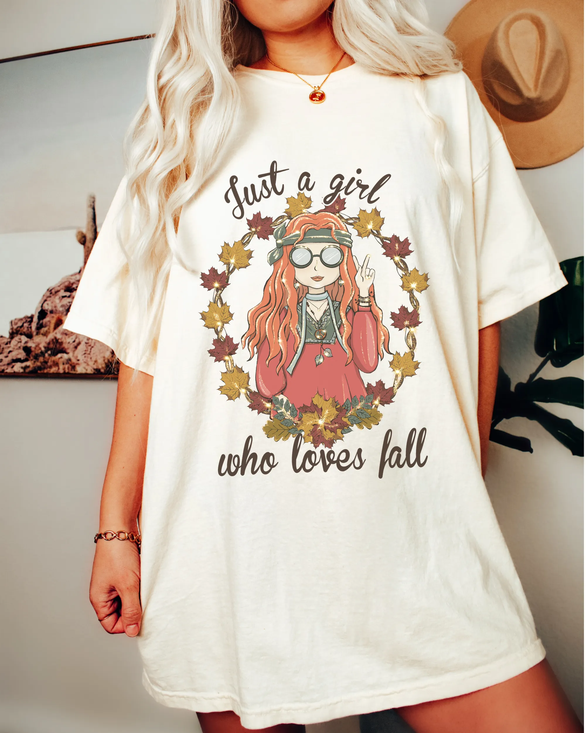 Women's Cute Fall Comfort Colors® T-Shirt, Women's Just A Girl Who Loves Fall Lover T-Shirt